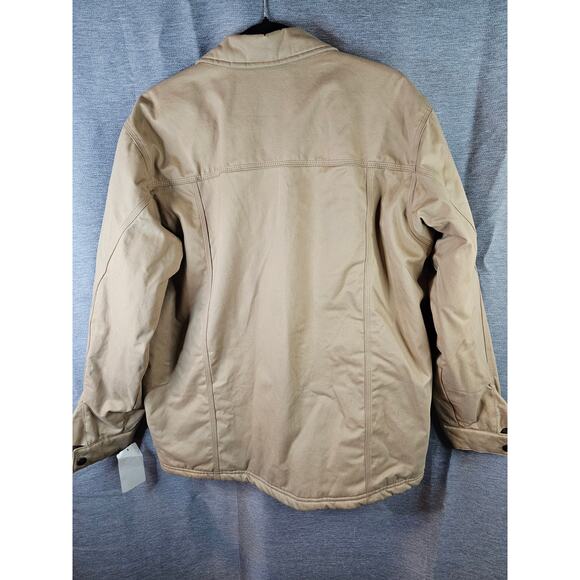 NWT Vtg Y2K Dickies Men Tan Sherpa Lined Canvas Work Jacket Insulated Full Zip L - Picture 10 of 12